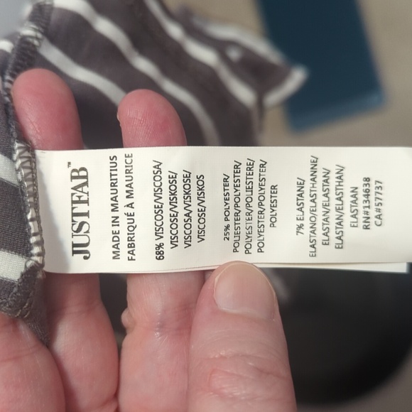 Grey and white stripe fitted midi dress - Picture 5 of 6